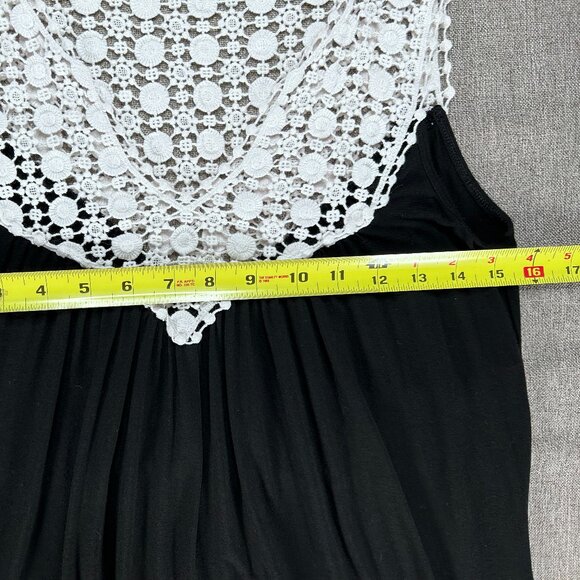 Kenneth Cole Reaction A-Line Dress Women's Medium Black White Crochet Casual - Picture 12 of 13